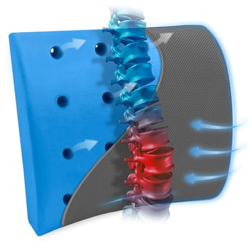 Image of Samsonite Memory Foam Lumbar Support Pillow for Office Chair, Gaming Chair, or Car-Ergonomic Back Cushion-Home Essentials for Sitting Comfort and Posture Relief Back Support with Cooling Gel, Grey