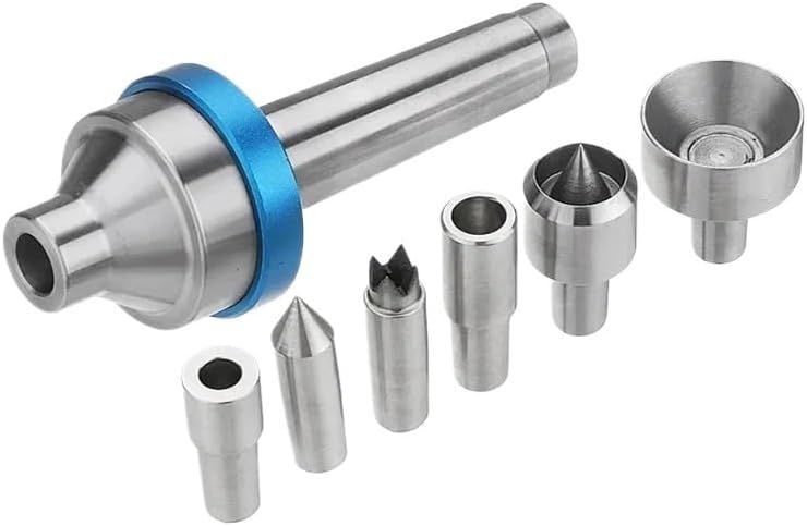 Compatible For MT2 Morse Taper Live Center Set For Wood Lathe, 6 Interchangeable Points Woodworking Tool