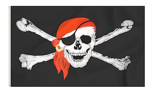 Piratenflagge Groß – 90x150 Cm, Polyester, Mit Messingösen, Für Garten, Party & Deko