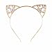VK Accessories Floral Flower Cat Ear Crystal Hair Band Gold Sexy Women's Hair Clips Gold