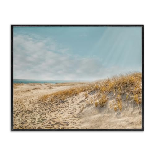 'Sandy Ocean Beach Sun Rays'| Framed Giclee Art