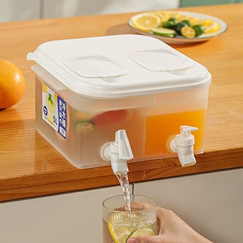 Merrwon Fridge Jug Drinks Chiller,Refrigerator Cold Kettle with Tap,5L Drinks Dispenser with Tap Refillable,Large Dispenser for Making Juice and Teas
