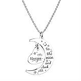 HOFOYA I love you to the Moon and back stainless steel Necklace,Mother Day Valentines Gift for Women