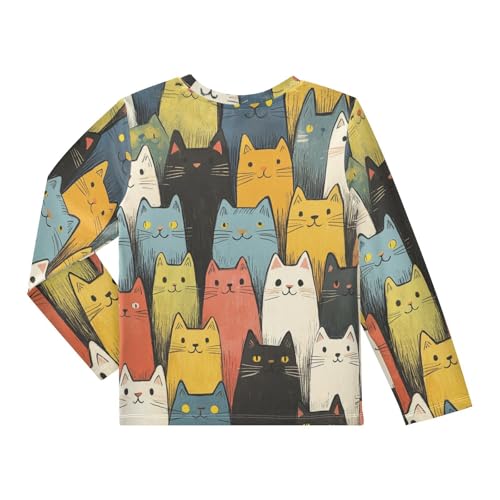 CaTaKu Funny Animal Cat Toddler Rash Guard Boy Swim Shirt for Boys Kids Swimsuit Long Sleeve UPF 50+ 3-12T4