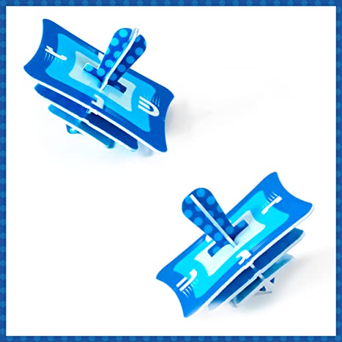 Zion Judaica Ltd Set Of 45 Dripless Hanukkah Candles Spiral Candle Includes A Diy Dreidel, Prayer Card, Standard Size Menorah Candles For Eight Nights Of Chanukah, Multi Tone Blue And White Ombre #TOP3