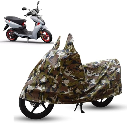 Image of Sulfar Bike Cover for Ather 450S / 450 Apex (EV) (Electric Scooter) | Waterproof, Dustproof & UV Protected | All Weather Two Wheeler Cover (Army Green) New 2026 Variants