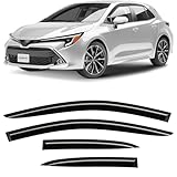 CLIM ART Incredibly Durable Rain Guards Compatible with Toyota Corolla 2020-2026 Hatchback, Original Tape-on Window Deflectors, Vent Deflector,Window Visors, Car Accessories,4pcs. - 420212