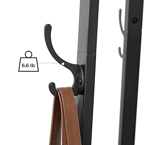 VASAGLE Coat Rack, Coat Stand with 3 Shelves, Hall Tree Free Standing with Hooks for Scarves, Bags, Umbrellas, Steel Frame, Industrial Style, for Entryway, Living Room, Rustic Brown and Black ULCR80X by VASAGLE - Image 8