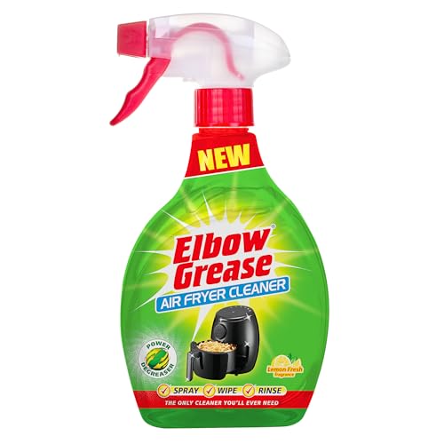 Elbow Grease Spray limpiador para freidora de aire, aerosol, espuma, toallita, enjuague, corta la suciedad, la grasa y la mugre (limón fresco, 500 ml)