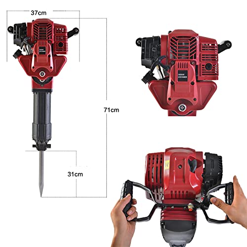 ZQDDBA Schwerlast-Bohrhammer, 3 Funktionen und Verstellbarer weicher Griff, 52-CC-Benzin-Betonbrecher-Pneumatikbohrer… – Bild 3