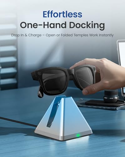 Image of Charging Dock Compatible with RayBan Meta Smart Glasses & Oakley Meta - LED Indicator, Safety Chip & Stable Base - Works as Charging Stand, Essential Accessories for Wayfarer, Headliner, Skyler