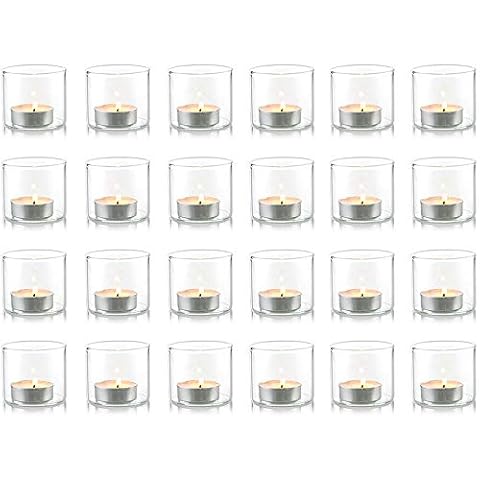 Nuptio Juego de 24 Candelabros de Cristal Transparente Cover