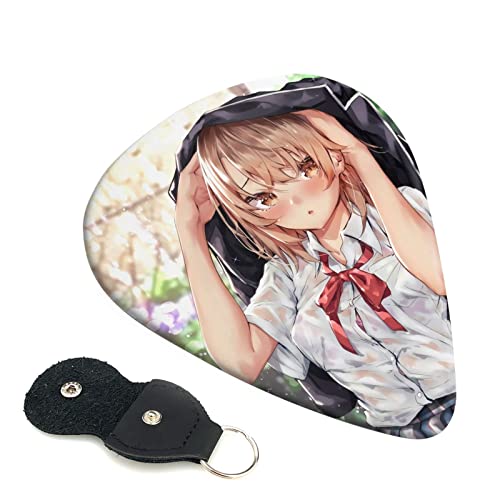 6枚セット ギターピック やはり俺の青春ラブコメはまちがっている スタイリッシュ 3種厚さ0.46/0.71/0.96mm 6弦アコースティックギター、エレクトリックギター、ベース、バンジョー、マンドリン 6つのギターピックに適しています おにぎり型紛失防