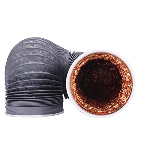 Preisvergleich Produktbild HG Power ø150mm 2m Abluftschlauch Flexibel PVC Alurohr Lüftungsschlauch Schallgedämmter Wärmeisolierung Alu Flex-Schlauch Abluftrohr für Abluftventilator mit Stecker, Badezimmer, Küche, Hydroponik