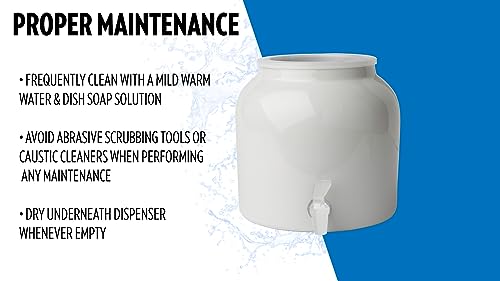 image for New Wave Enviro Products Porcelain Water Dispenser, White, Classic Whi