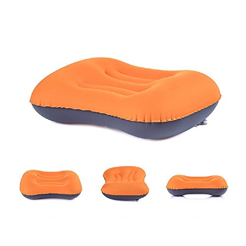 Aufblasbares Camping-Kissen, garaven Weich aufblasbare Reisekissen, leicht tragbar outdoor Reisekissen für Wandern, Rucksackreisen, Picknick und Reisen Einheitsgröße Orange