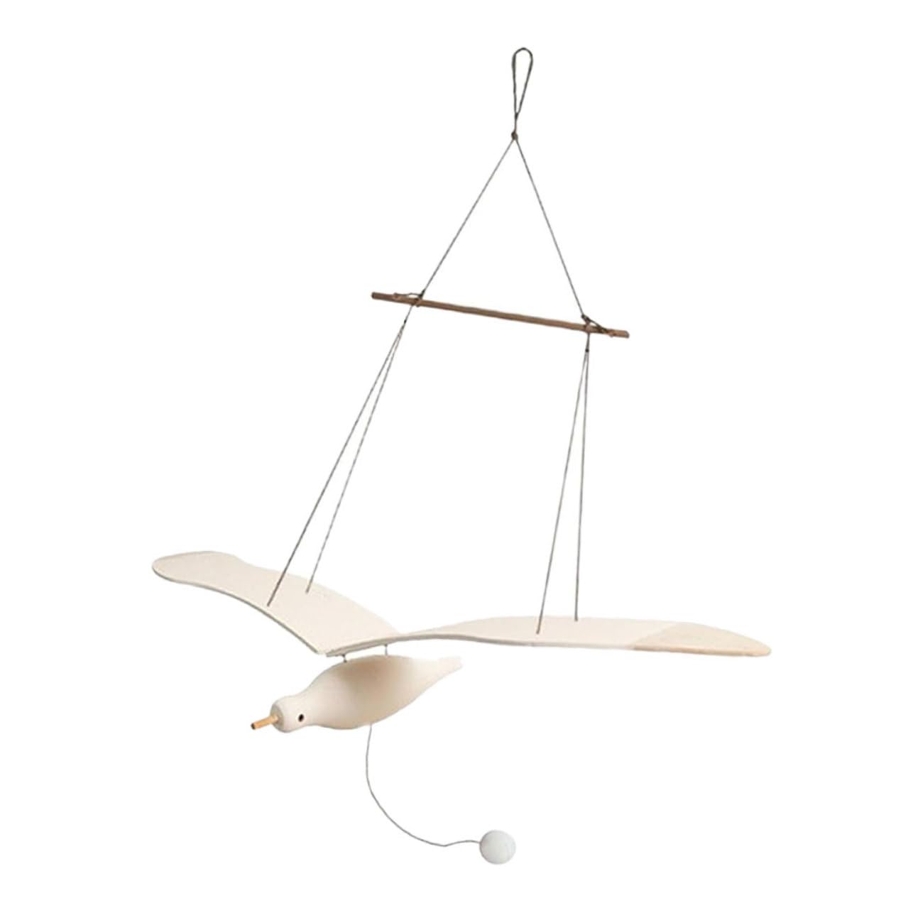 Suspension murale oiseau en bois blanc mobile chambre fille et garçon