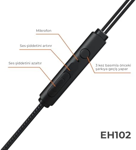 Lecoo EH102 Kablolu 3.5mm Jacklı Mikrofonlu Kulak İçi Kulaklık - Çift Sürücülü, Sağlam Kablo Yapısı, Spor, İş, Oyun için, Evrensel Uyum, Dahili HD Net Ses, Dual Driver Mikrofon Siyah - Görsel 7