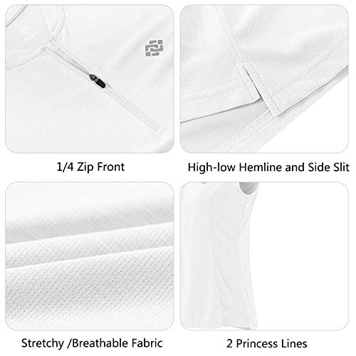 Womens Sleeveless Golf Polo Shirt Sleeveless Golf Shirts For Women Tennis Shirts For Women Women's Golf Shirts Active Top Moisture Wicking Tennis Athletic Tee White Small #TOP4