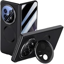 for Oppo Find N5 Magnetic Case with Camera Cover Stand, Full-Body Phone Case with Privacy Screen Protector Hinge Protection Compatible Magsafe Rugged PC Bumper Cover for Oppo Find N5 Black