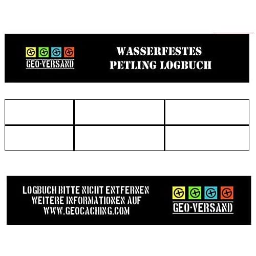 geo-versand 50 x WASSERFESTES Logbuch f. Petlinge aus Kunststoffpapier Geocaching Logbücher