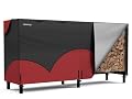 Rosefray 8ft Firewood Rack Cover,Heavy Duty 600D Wood Rack Cover with Waterproof Oxford Weather Resistant Indoor Outdoor Storage Wood Cover for Log Holder Blackred