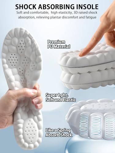 Image of 4D Cloud Insoles for Men and Women, Arch Support Insoles, Memory Foam Insoles, Shock Absorption and Cushioning Sports Shoe Insoles (Black, XS (Men 5-6 / Women 6-7)