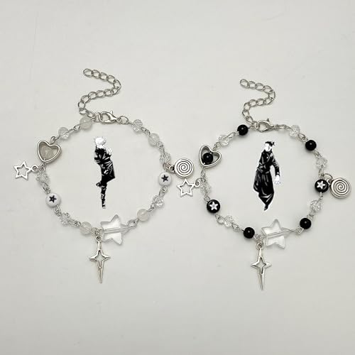 JJK Bracelets Gojo and Geto Inspired Bracelet Jujutsu Anime Matching Bracelets Friendship Gifts for Women Men Costume Jewelry2