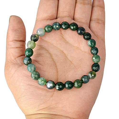 Image of Reiki Crystal Products Certified Natural Crystal Stone 8 mm Faceted /Diamond Cut Beads Bracelet for Men & Women | Reiki Charged Gemstone Bracelet | Multiple Crystal Variants Available