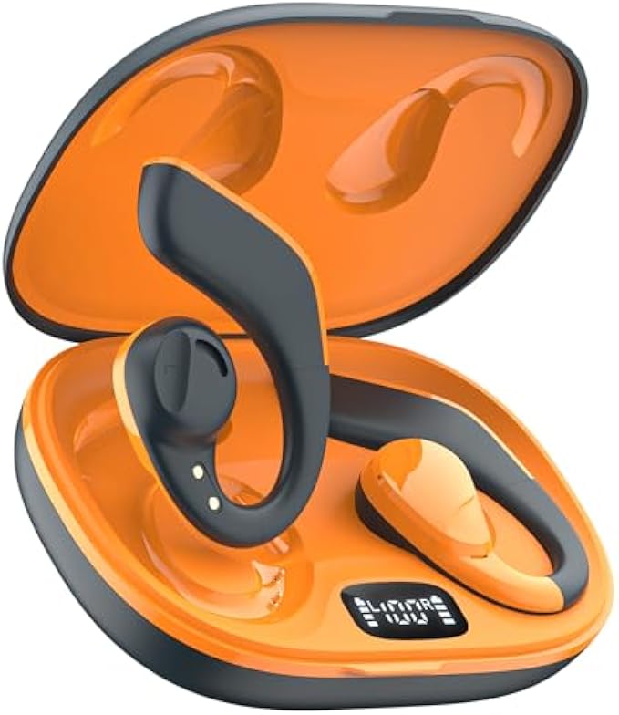 Jzones Open Ear Headphones Wireless Bluetooth 5.3, Open Ear Earbuds with Dual 16.2mm Dynamic Drivers 60 Hours Playtime Waterproof Sport Earbuds Compatible with iPhone Android TV