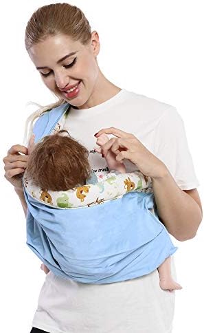 Baby Carrier by Cuby, Natural Cotton Baby Sling Baby Holder Extra Comfortable for Easy Wearing Carrying of Newborn, Infant Toddler and Ideal for Baby Registry, Nursing,Breastfeeding (Zoo)