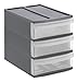 Produktbild Rotho Systemix Schubladenbox mit 3 Schüben, Kunststoff (PP) BPA-frei, anthrazit/transparent, S/A5 (26,5 x 19,2 x 23,3 cm)