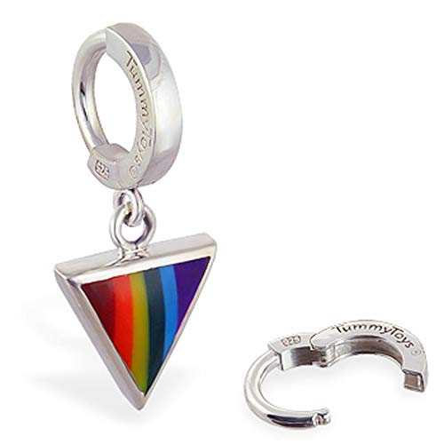 TummyToysÂ® Rainbow Belly Ring Sexy in a snap navel jewelry Belly button Handmade navel barbell