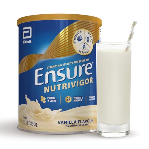 Ensure NutriVigor Nutritional Shake Vanilla Flavour 850g Food Supplement with Protein HMB & 27 Vitamins & Minerals Supports Strength Energy & Immunity With Vitamin D C & B