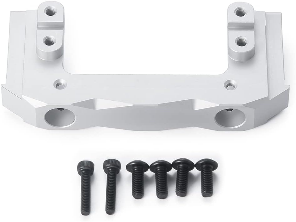 RCLIONS Aluminum Front Bumper Mount Servo Stand for AXIAL SCX10-II 90046/90047 1/10 RC Crawler Car Upgrades (Silver)