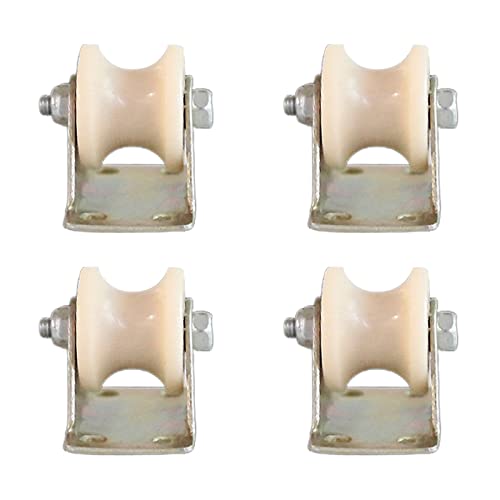 Roue à gorge en U,roues à galets, Lot de 4 roues rigides robustes, poulie à tube rond, roue directionnelle, double roulement, for machines industrielles, portes coulissantes, portails roulants, rails