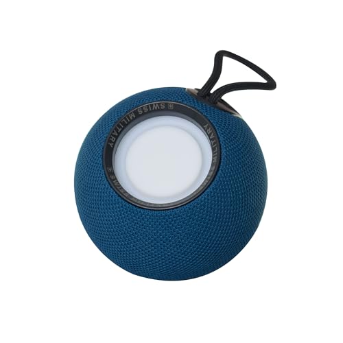 Image of Swiss Military Musica Blue Wireless Bluetooth Speaker, Bluetooth 5.0, 8W Output USB /TF Card /FM /BT /TWS Play Modes, Portable Design, Rich Sound & Deep Bass, Ideal for Home, Travel & Outdoor Use