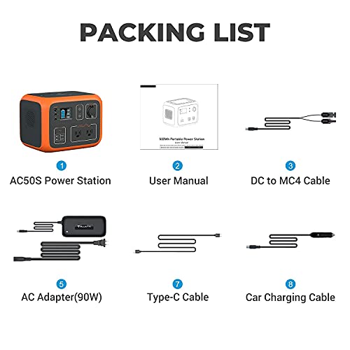 Maxoak Power Station 500Wh Solar Generator Ac50S Wireless Charging Battery Backup For Outdoor Tailgating Camping Rv Trip Power Outage(Dual Ac Outlet,Pure Sine-Wave,Pd 45W Usb-C, Led Lighting)… #TOP7