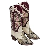 FOFOQUEI Womens Western Fashion Boots Floral Embroidery...