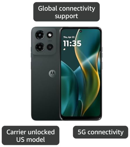 Image of Motorola Moto G 2025, 128GB + 4GB RAM, Forest Gray - Unlocked (Renewed)