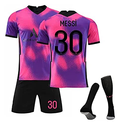 QMMD Páris Mé 7 Mbappé # 11 by María # 10 Neymar # 30 Messi # 4 Sergio Ramos Camiseta de fútbol de Manga Corta, Tejido Transpirable de Secado rápido, Camiseta para Adultos y niños(22,30) Cover