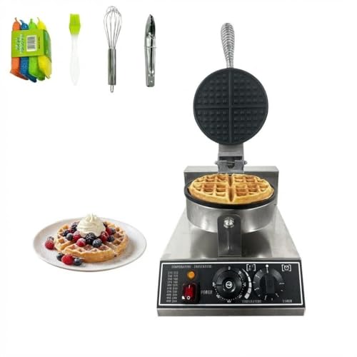Professional Commercial Waffle Maker 1200W, Round Belgian Waffle Iron with Digital Timer & Adjustable Temperature Control (122-572°F), Steel Belgian Waffle Iron for Restaurant Bakery Snack Bar Family by GarveeTech - Used condition - US$45.67