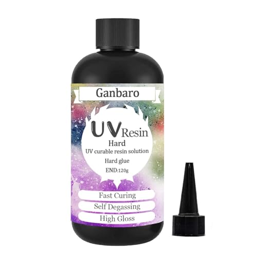 Ganbaro Colla UV per gioielli, kit di resina UV con lampada, kit fai da te in resina UV, luce UV per polimerizzazione in resina per plastica, vetro, creazione di stampi fai da te, gioielli,