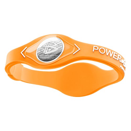 Power Balance Silicone Wristband - M, Multi-Coloured (Neon Orange/White)