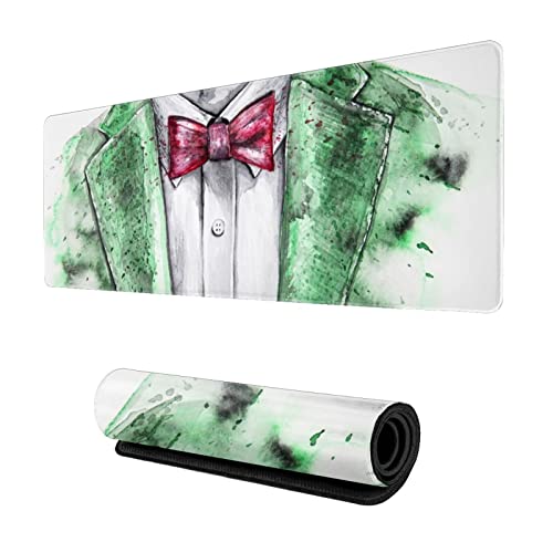 Bow tie Men Elegant Clothes Large Gaming Mouse pad,, with Non-Slip Base (11.8x31.5 inches), Comfortable, Foldable, Suitable for desktops, laptops, Keyboards, etc.