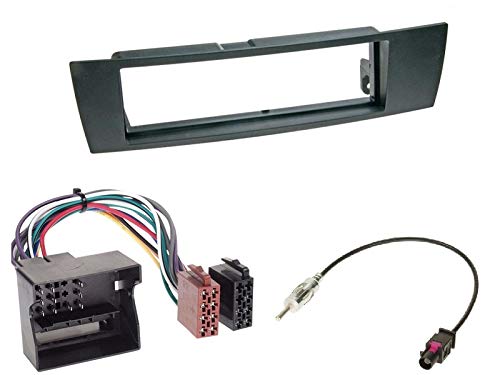 1 Din Radio Einbauset Blende Radioanschlusskabel Antennenadapter für BMW 3er E91 Touring 2005-2012