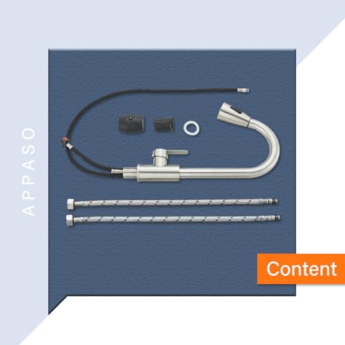 Wasserhahn Küche, Hochdruck Küchenarmatur mit Herausziehbarer Brause Ausziehbar Armatur Spültischarmatur Küche Küchenarmatur 360° Schwenkbar Armatur Küche 2 Sprühmodus Edelstahl, Gebürsteter Nickel