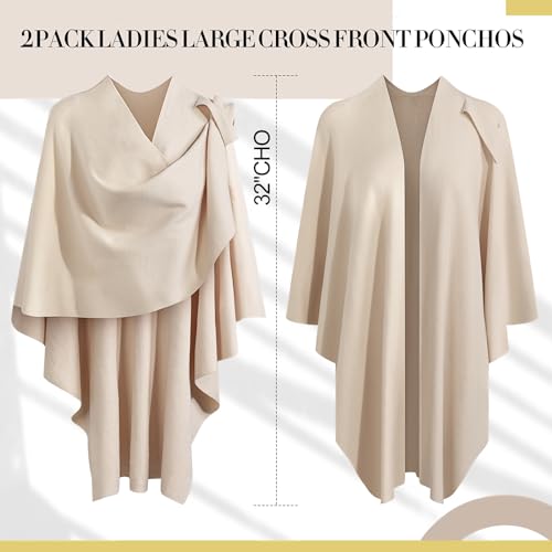 Liitrsh Women Elegant Shawls Wraps Large Cross Front Ponchos Knitted Sweater Wrap Topper Fall Winter Cape Concert Dress2