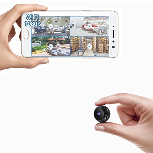 PVZLEXN Camera Espion Mini sans Fil WiFi 1080P Caméra Espion Invisible Micro Petite Extérieur Discrete a Distance Maison de Interieur Extérieur Surveillance Spy Cam Grande Enregistrement Black