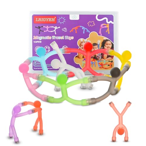 LRIGYEH Magnetic Travel Toys for Toddler Kid 10PCS, Airplane Travel Activities Essential Fidget Toys Fun Magnet Men People Magnetic Fridge for Toddlers, Easter Basket Stuffers Gift for Toddler 1-3